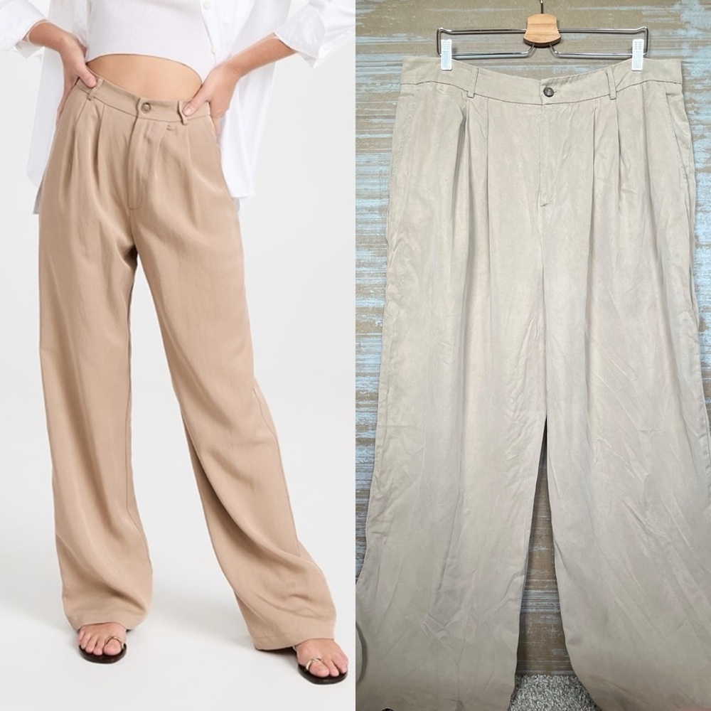 Reformation Mason Pants High Rise Career Streetwear Casual Khaki Womens 16